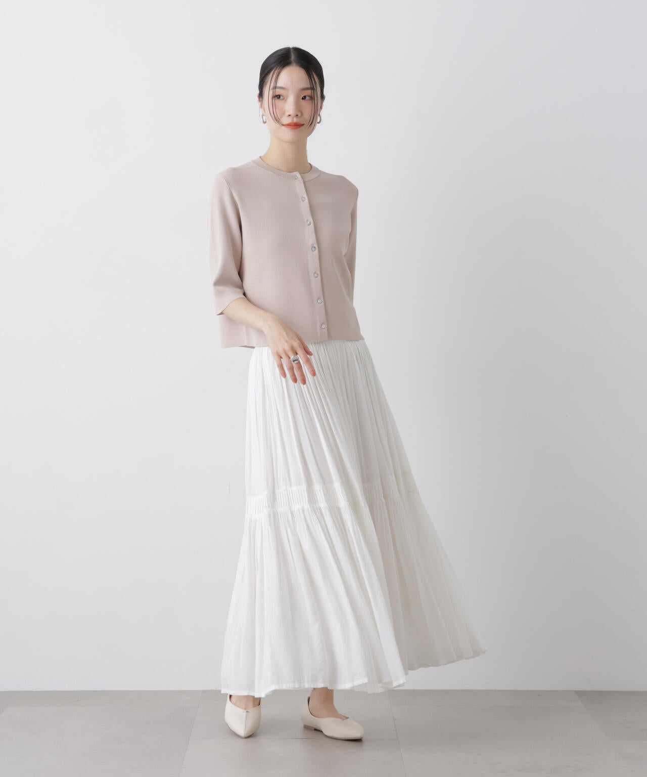 洗濯機洗い可UVカット接触冷感半袖カーディガン 6736122312