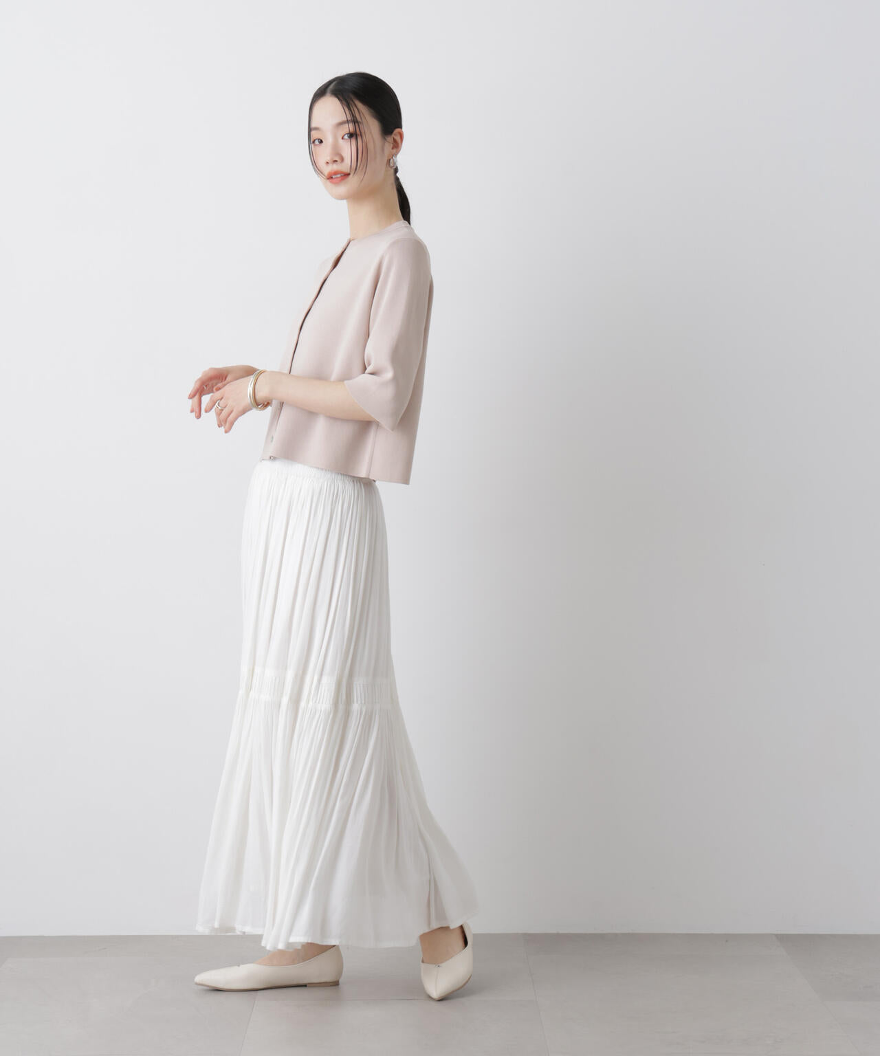 洗濯機洗い可UVカット接触冷感半袖カーディガン 6736122312