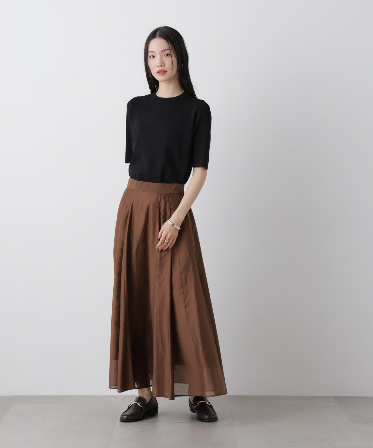 洗濯機洗い可UVカット接触冷感半袖ニット 6736122313