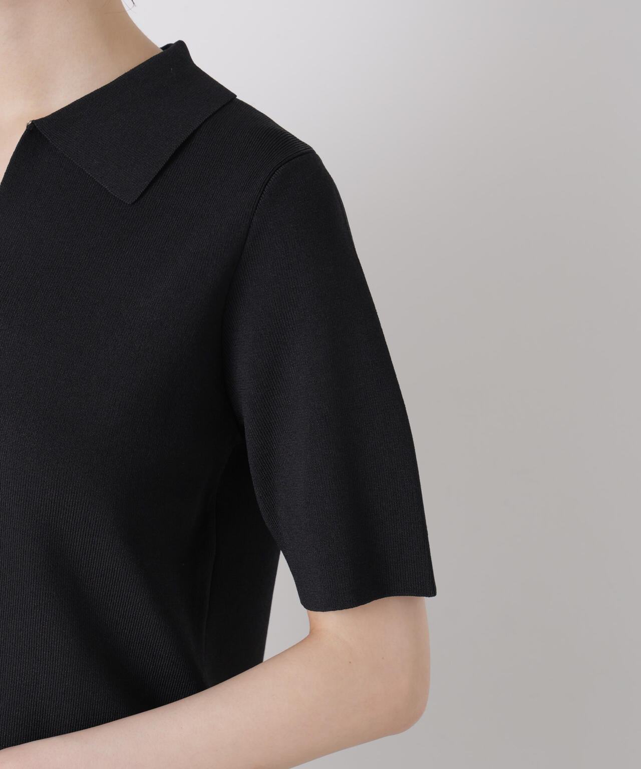 洗濯機洗い可UVカット接触冷感衿付き半袖ポロニット 6736122314