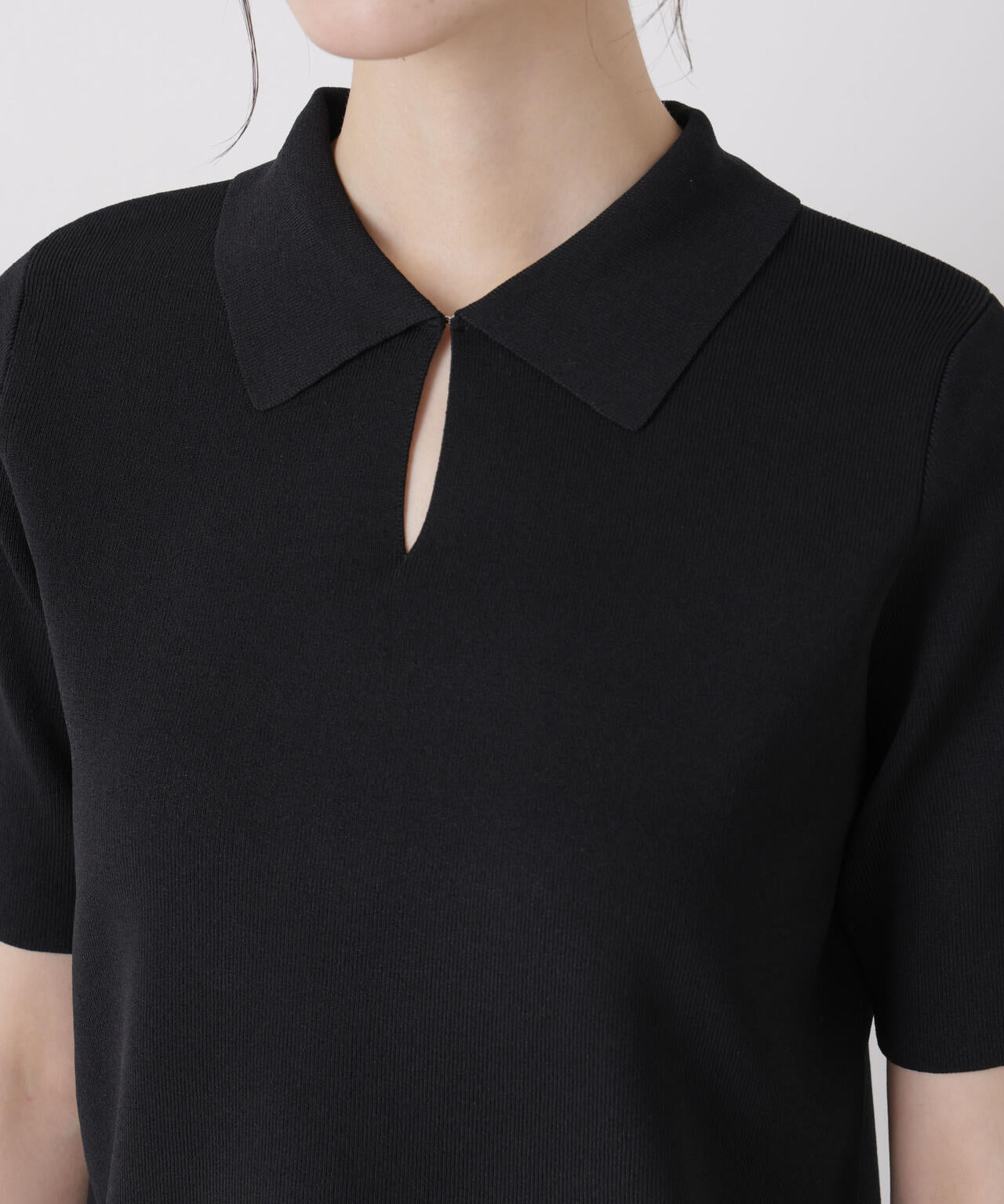 洗濯機洗い可UVカット接触冷感衿付き半袖ポロニット 6736122314