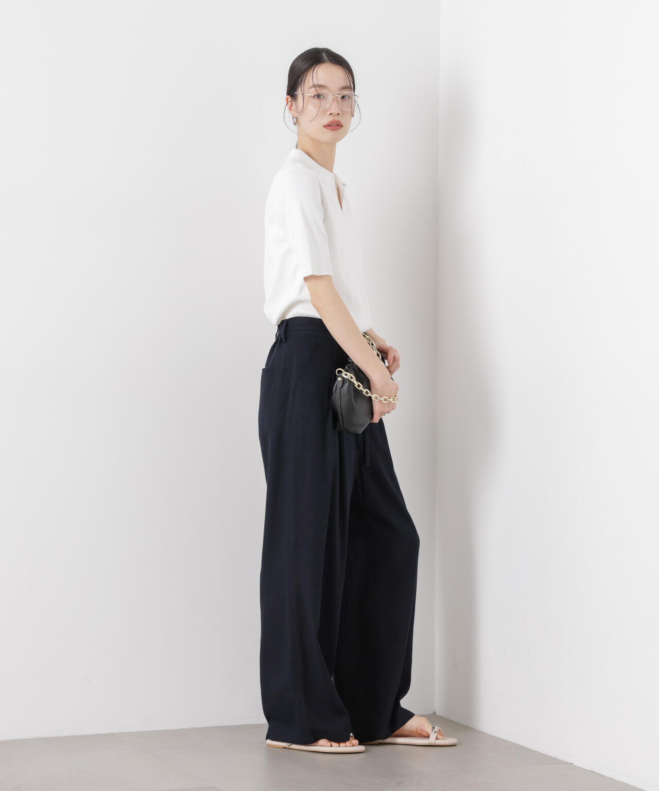 洗濯機洗い可UVカット接触冷感衿付き半袖ポロニット 6736122314