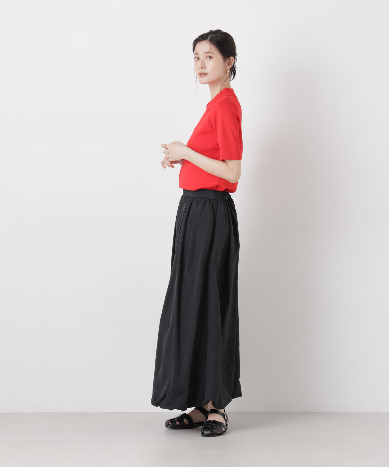 洗濯機洗い可UVカット接触冷感衿付き半袖ポロニット 6736122314