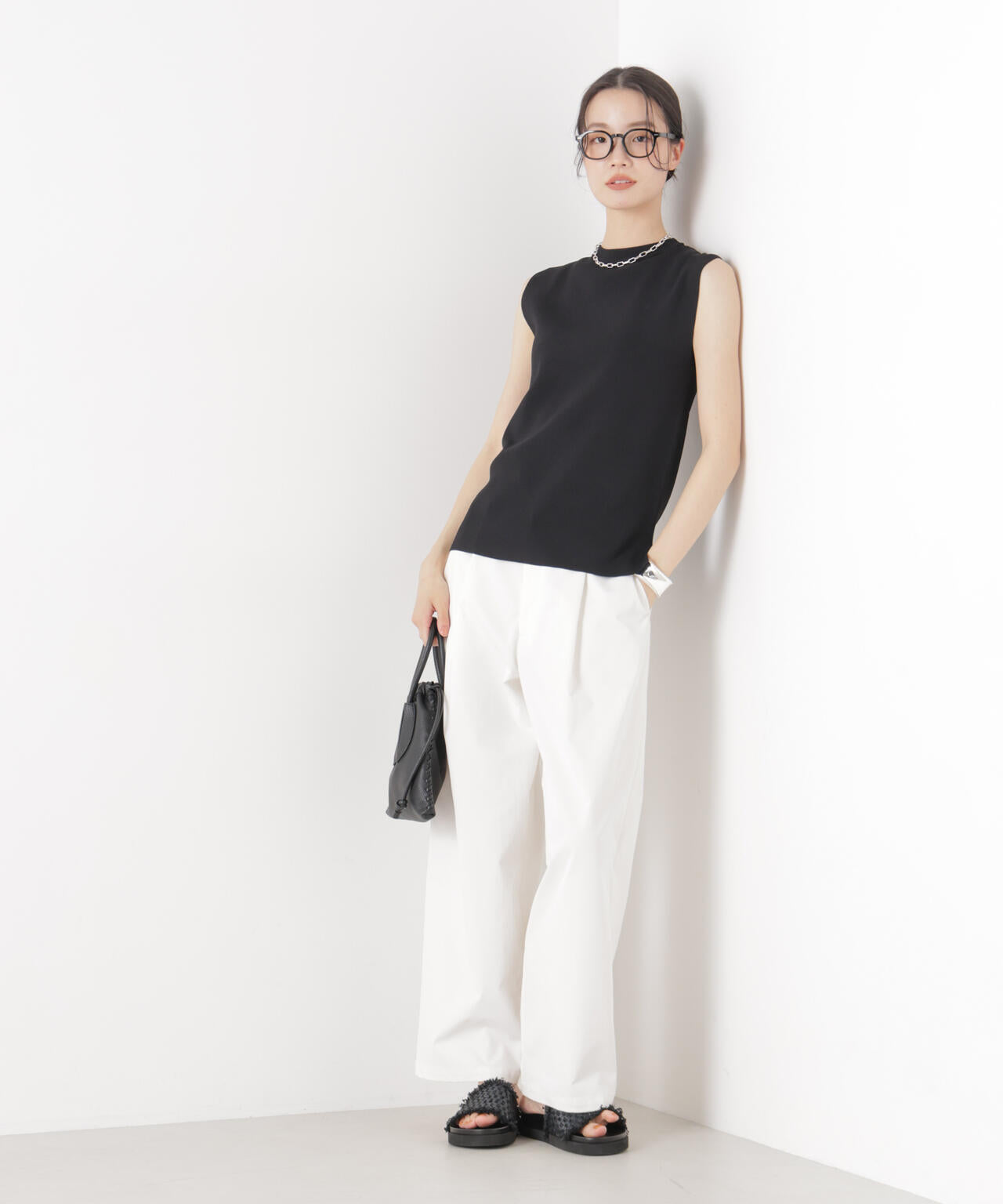 洗濯機洗い可UVカット接触冷感ノースリーブニット 6736122315