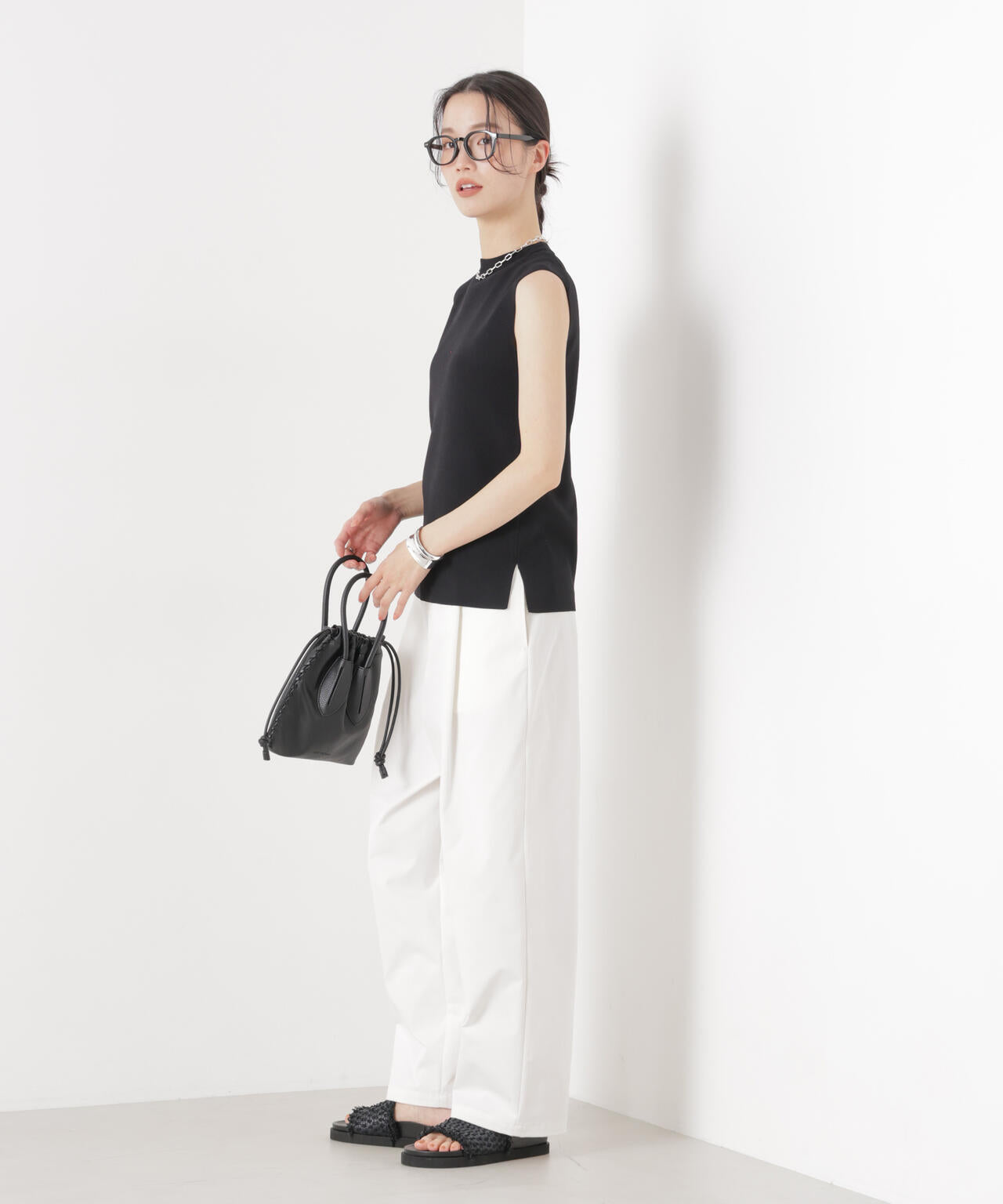 洗濯機洗い可UVカット接触冷感ノースリーブニット 6736122315