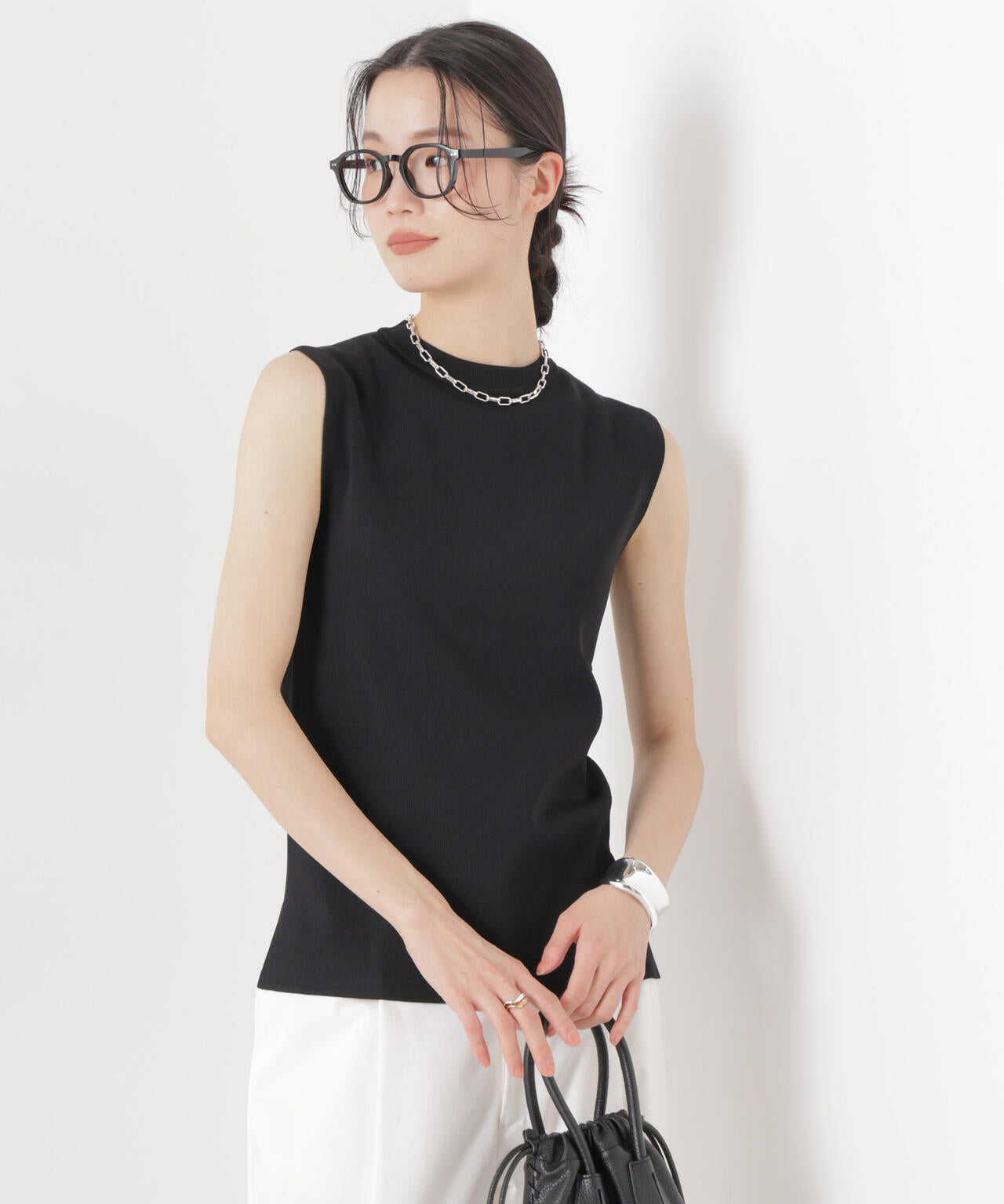 洗濯機洗い可UVカット接触冷感ノースリーブニット 6736122315