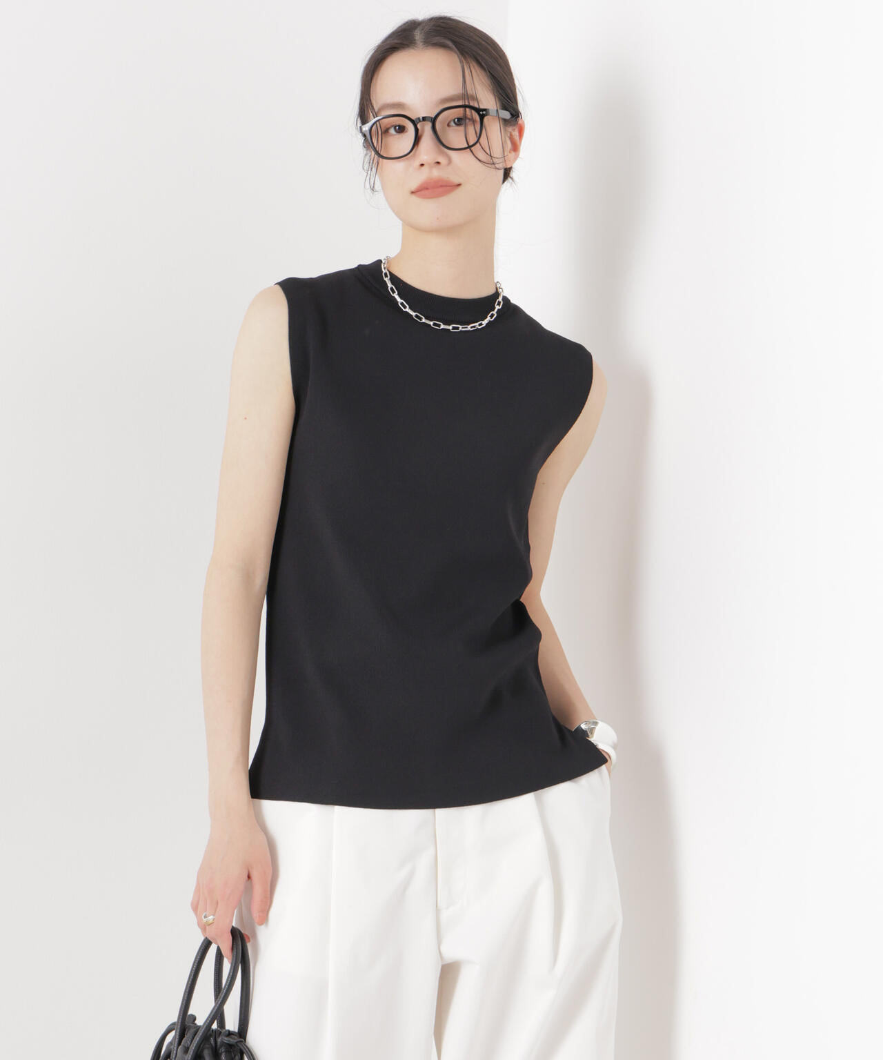 洗濯機洗い可UVカット接触冷感ノースリーブニット