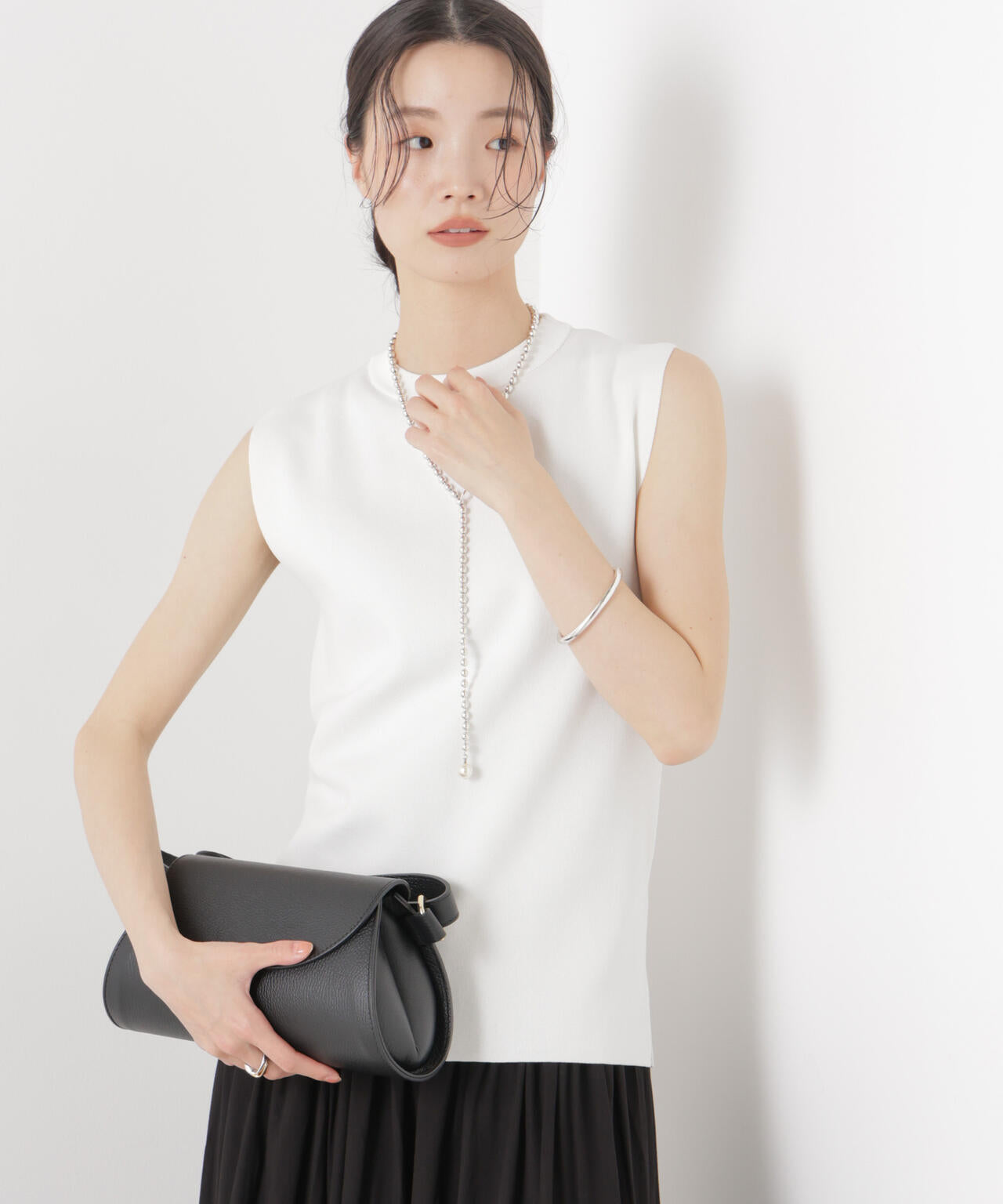 洗濯機洗い可UVカット接触冷感ノースリーブニット 6736122315