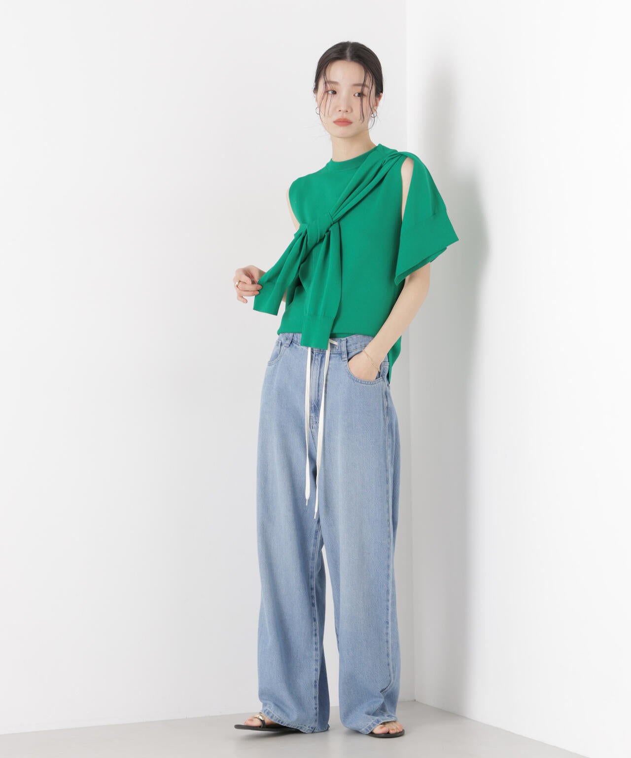 洗濯機洗い可UVカット接触冷感ノースリーブニット 6736122315