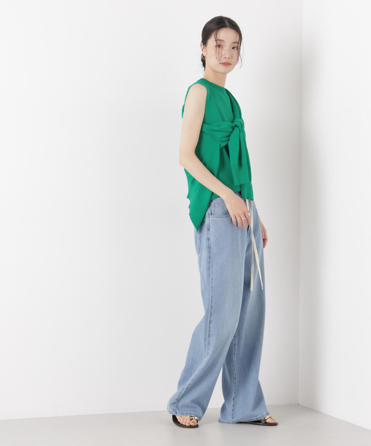 洗濯機洗い可UVカット接触冷感ノースリーブニット 6736122315