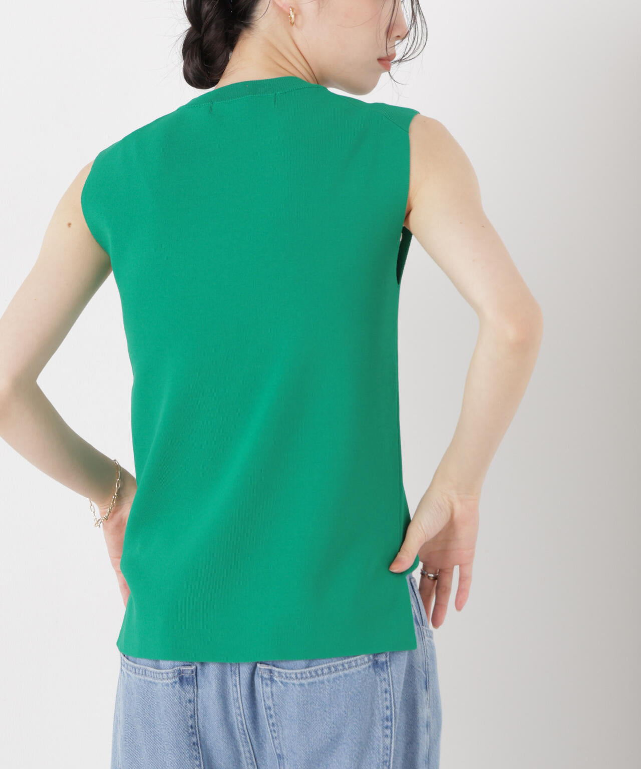 洗濯機洗い可UVカット接触冷感ノースリーブニット 6736122315