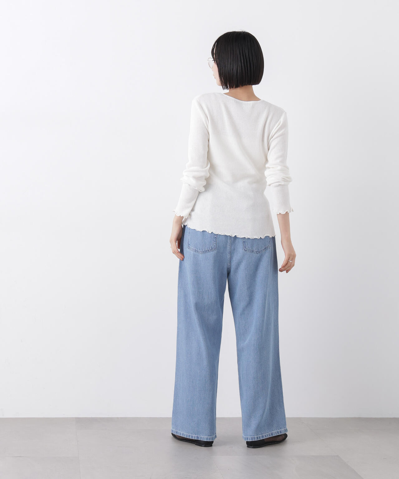 フロント フリル ニット トップス