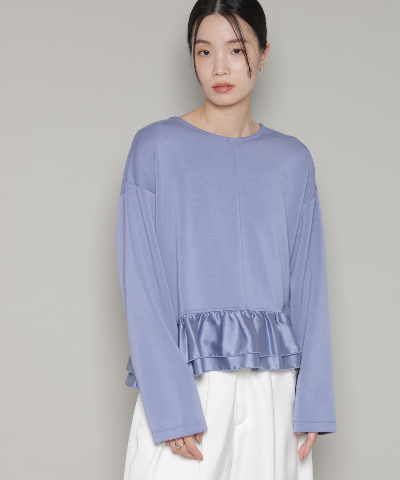 ダンボールカットサテンペプラムトップス 6736123300