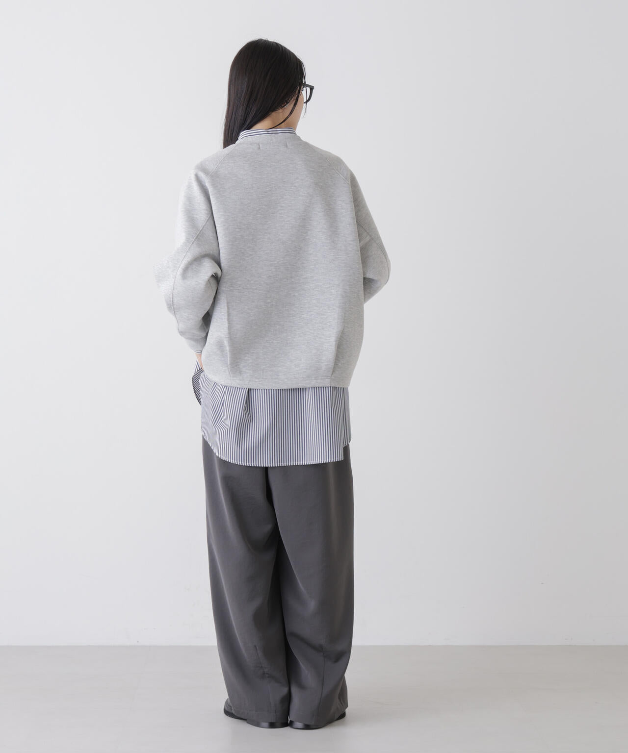 NICENESS HAMMILL 縮絨 プルオーバー ニット サイズM グレー ソフトダンボール ドルマンコクーンシルエット プルオーバー