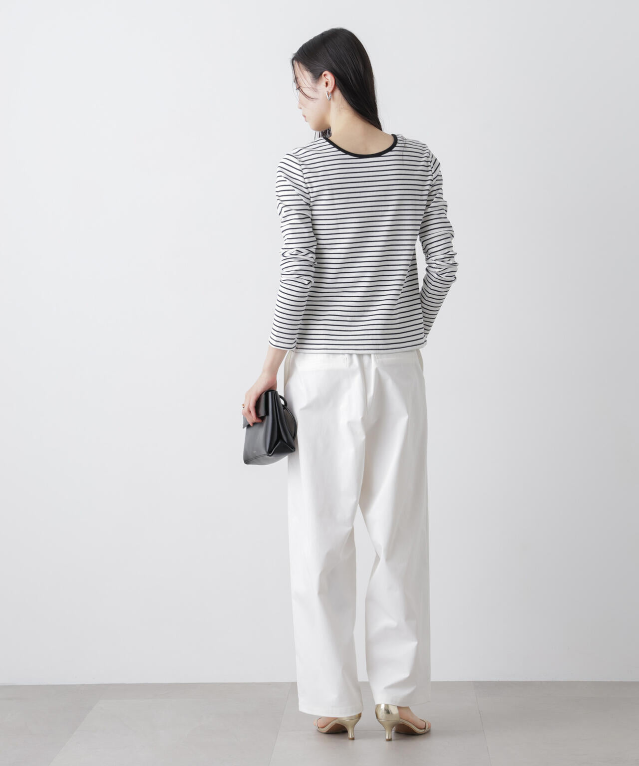 前後2wayスパンテレコカットボーダークルーカーディガン 6736123304