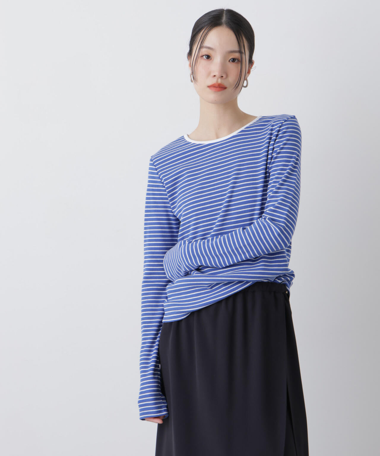 前後2wayスパンテレコカットボーダークルーカーディガン 6736123304