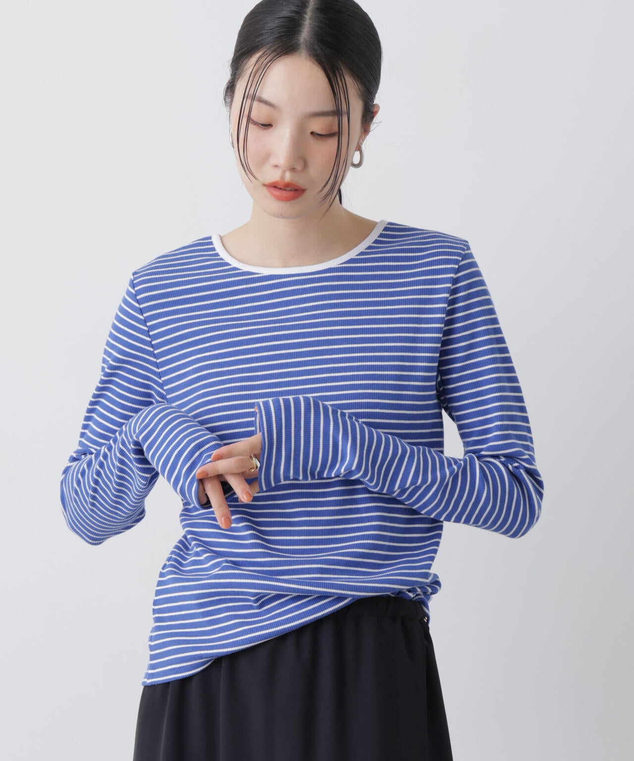 前後2wayスパンテレコカットボーダークルーカーディガン 6736123304