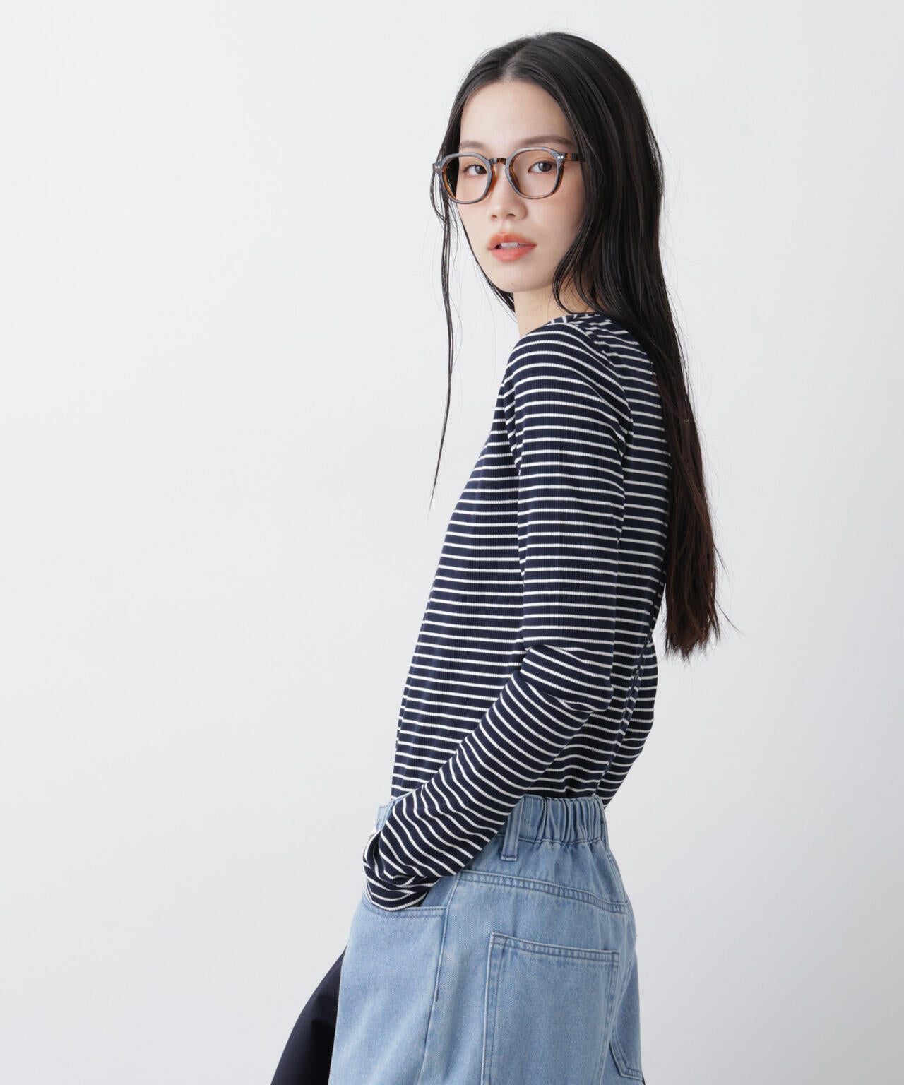 前後2wayスパンテレコカットボーダークルーカーディガン 6736123304