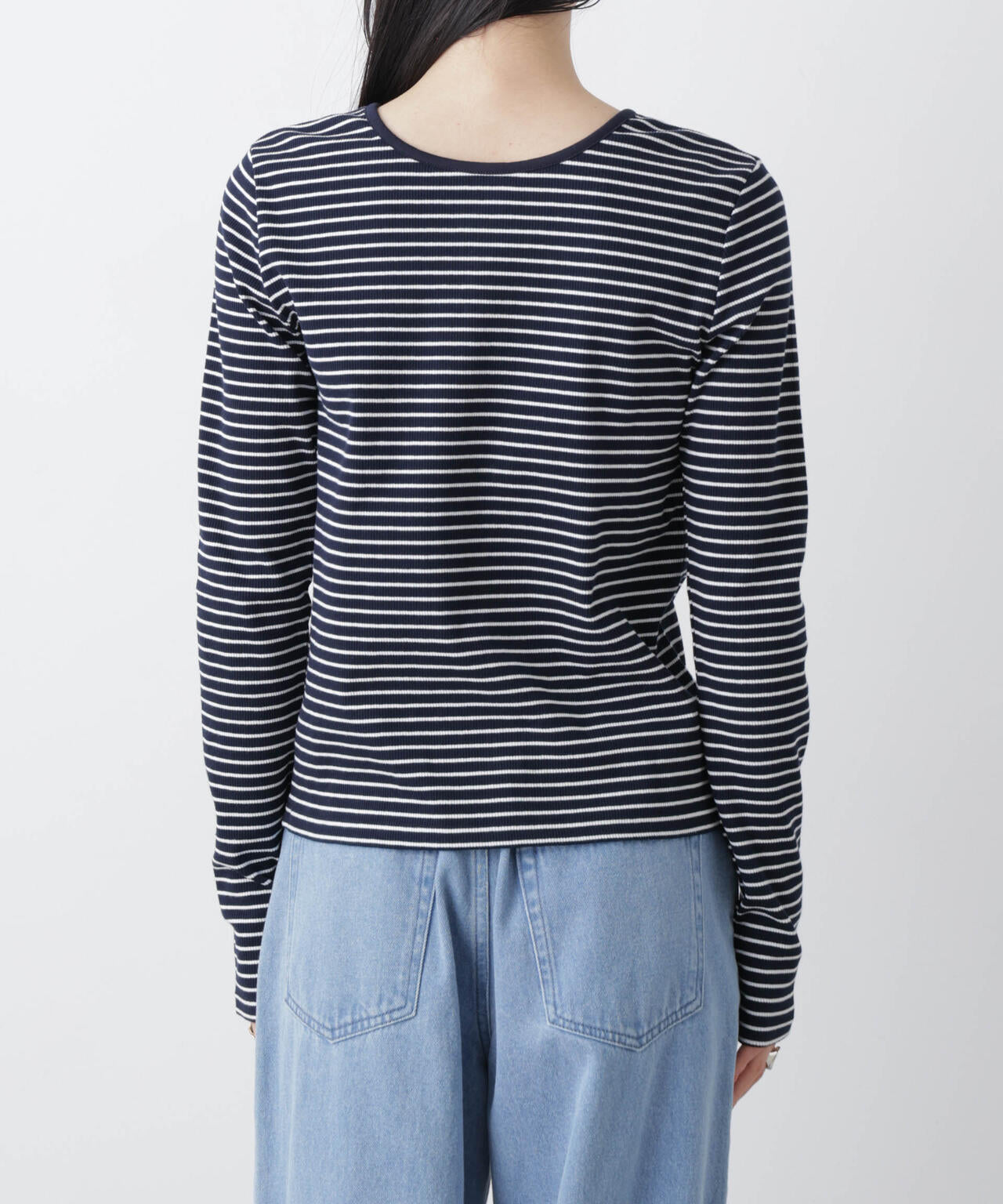 前後2wayスパンテレコカットボーダークルーカーディガン 6736123304