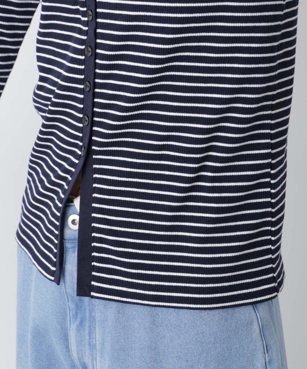 前後2wayスパンテレコカットボーダークルーカーディガン 6736123304