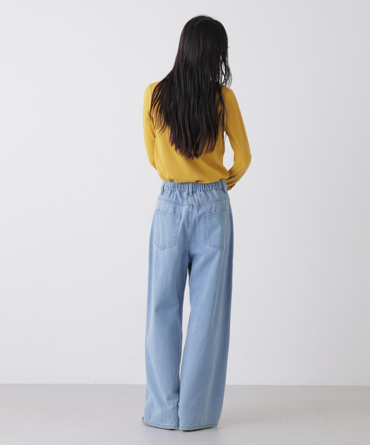 メタルボタンスリーブクルーネックリブカットトップス 6736123306