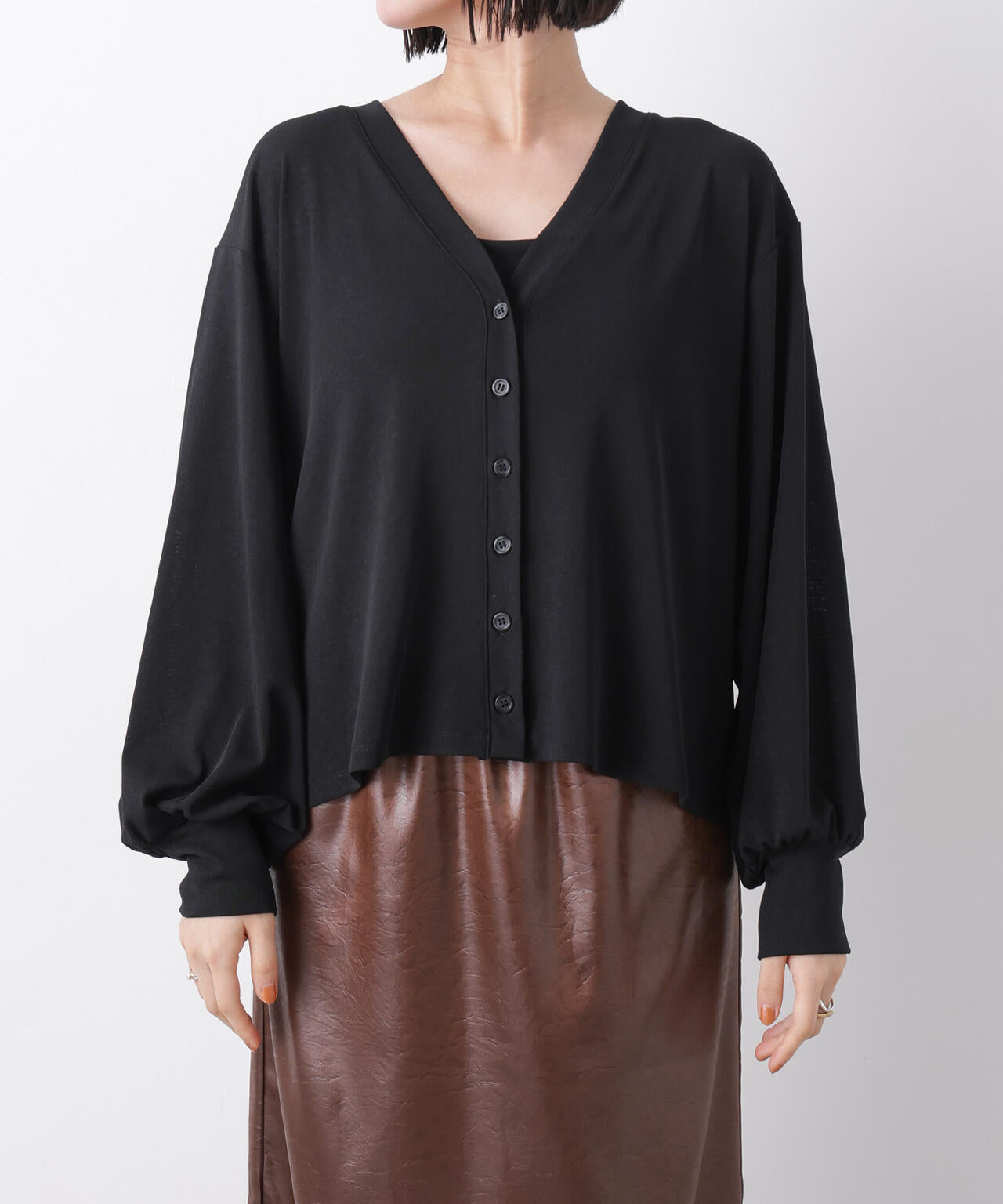 シアーカットVネックカーディガン 6736123307