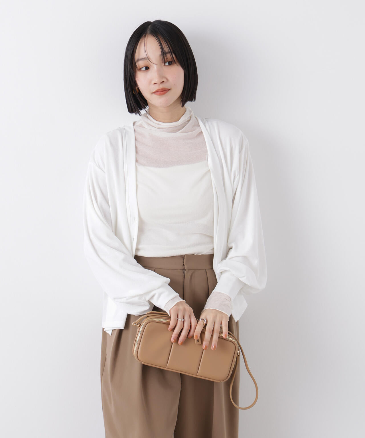 シアーカットVネックカーディガン 6736123307