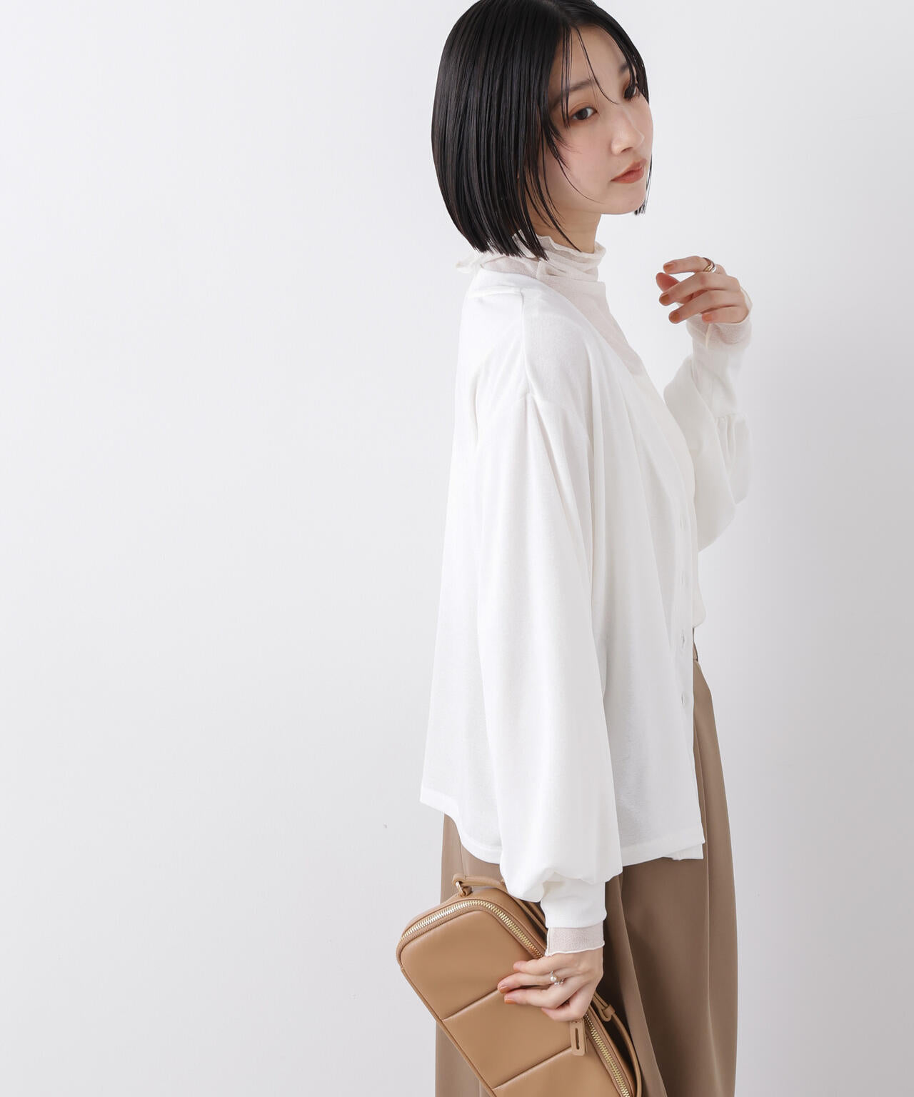 シアーカットVネックカーディガン 6736123307