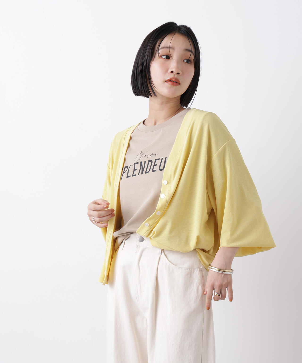 シアーカットVネックカーディガン 6736123307