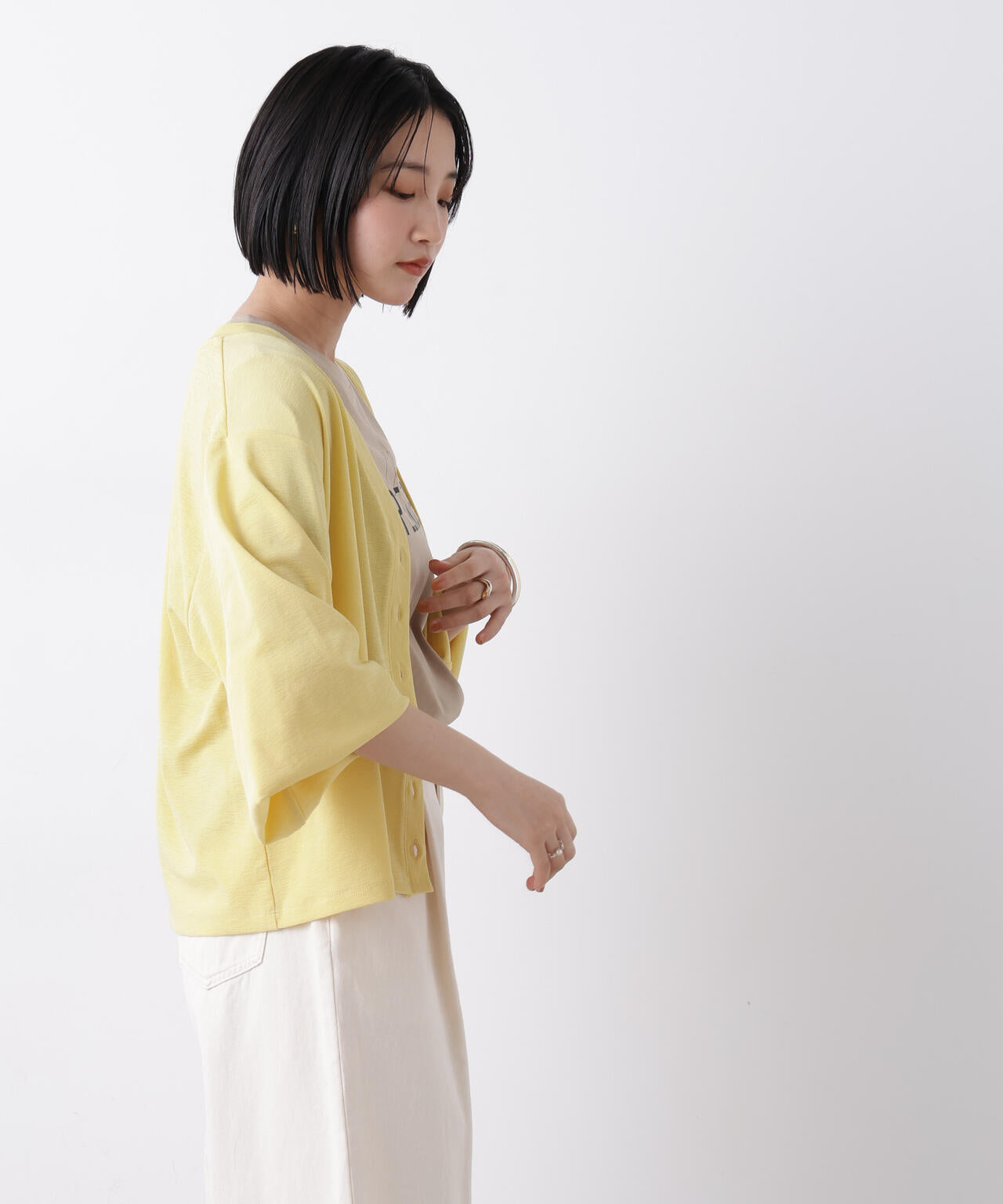 シアーカットVネックカーディガン 6736123307