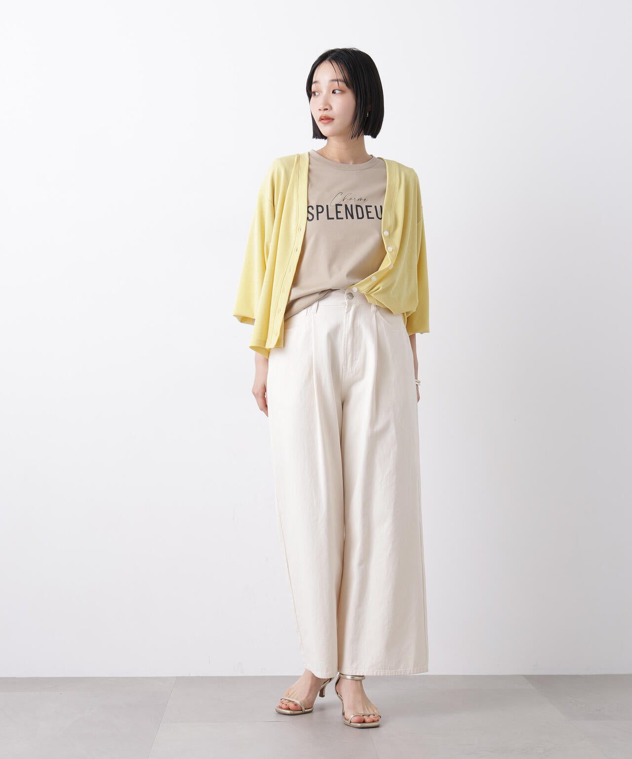 シアーカットVネックカーディガン 6736123307