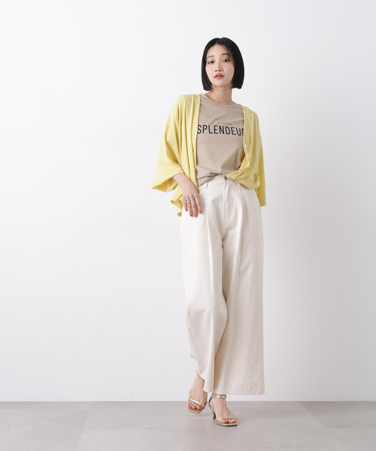 シアーカットVネックカーディガン 6736123307