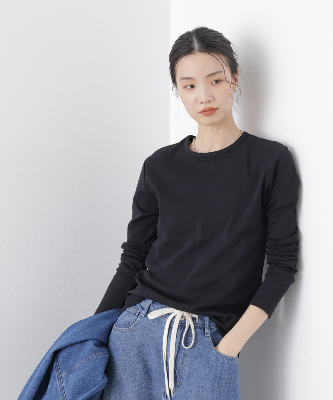 Repur加工 スムースシルケットロングスリーブトップス