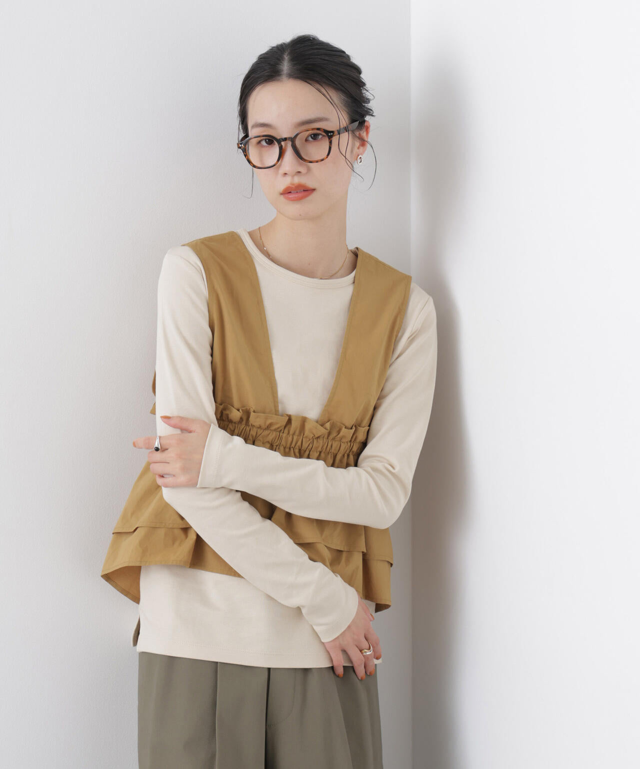 Repur加工 スムースシルケットロングスリーブトップス 6736123308