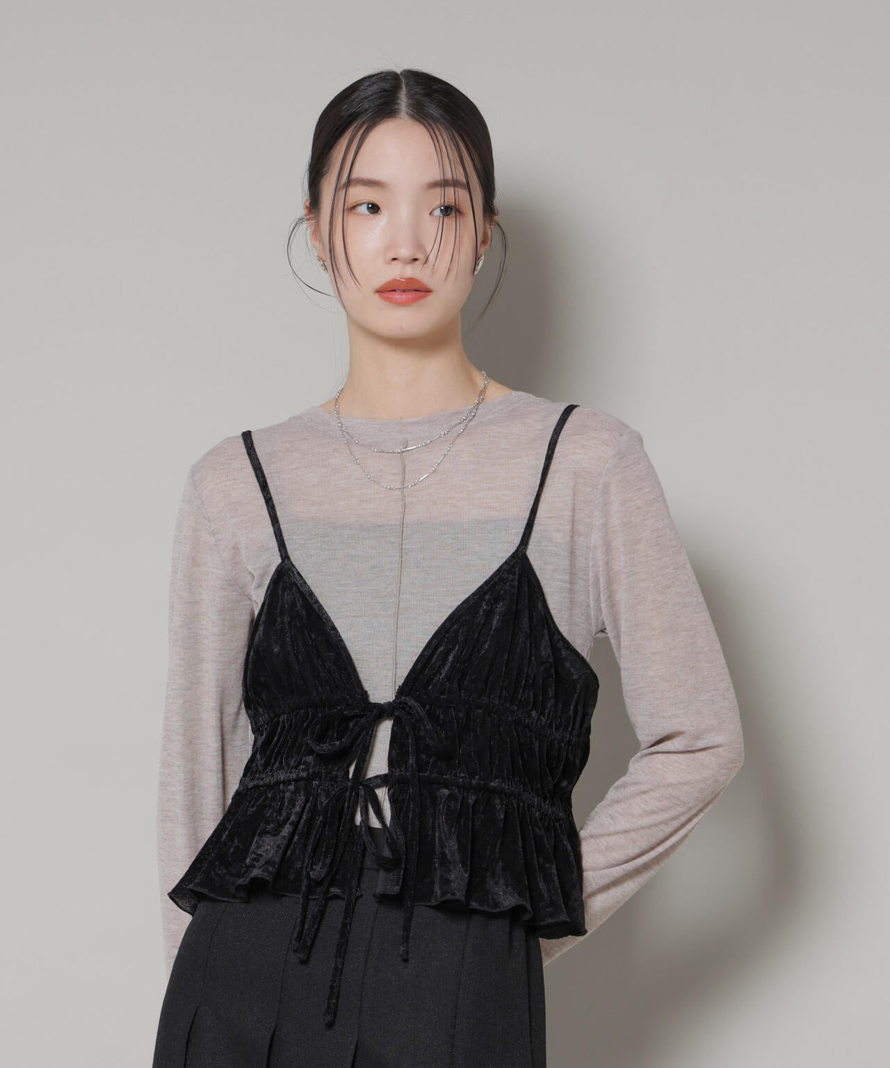 フロントリボンキャミソールビスチェ 6736124300