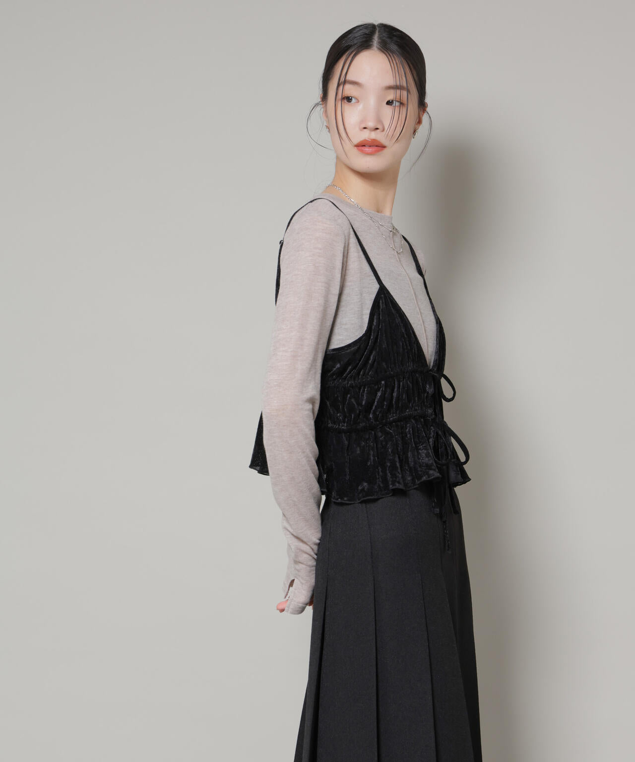 フロントリボンキャミソールビスチェ 6736124300