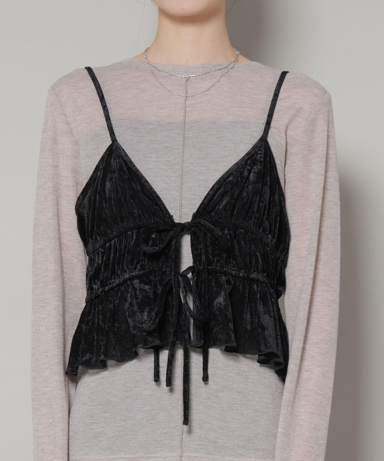 フロントリボンキャミソールビスチェ 6736124300