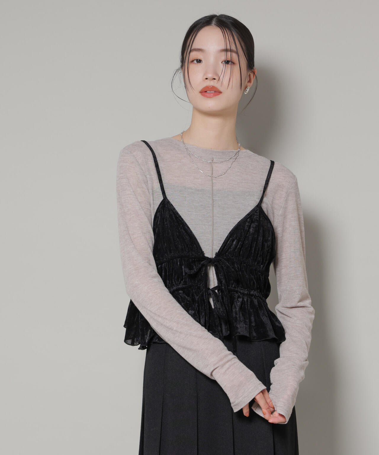 フロントリボンキャミソールビスチェ 6736124300