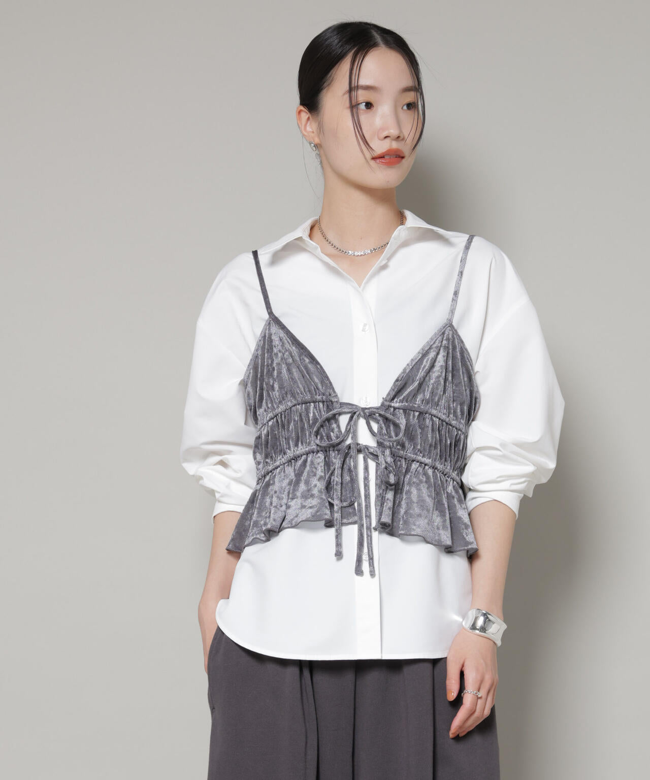 フロントリボンキャミソールビスチェ 6736124300