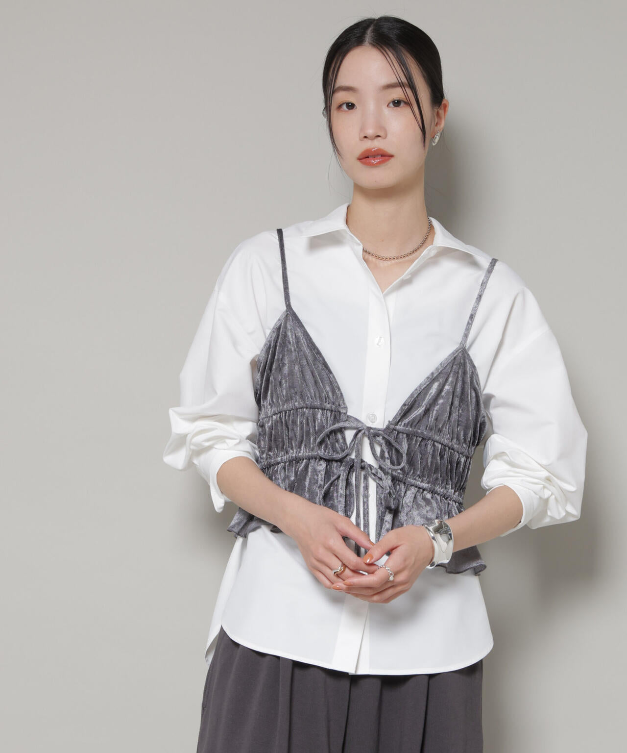 フロントリボンキャミソールビスチェ 6736124300