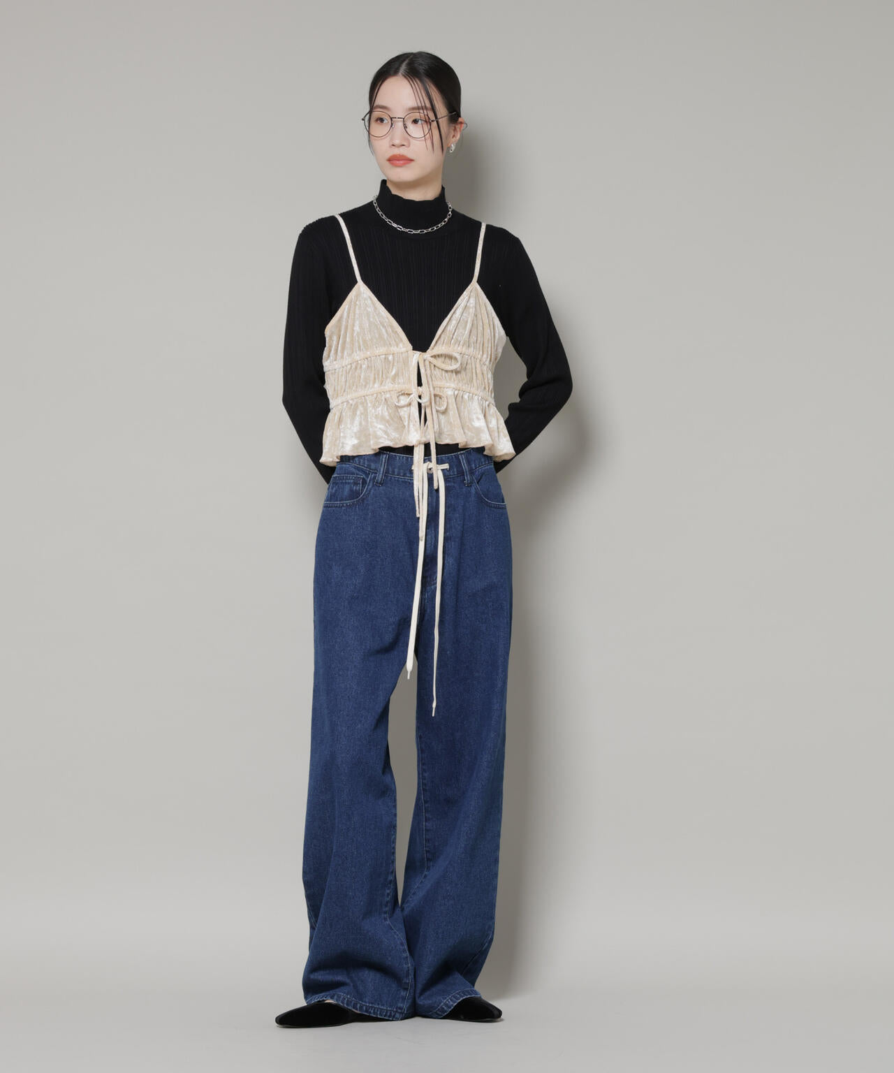 フロントリボンキャミソールビスチェ 6736124300