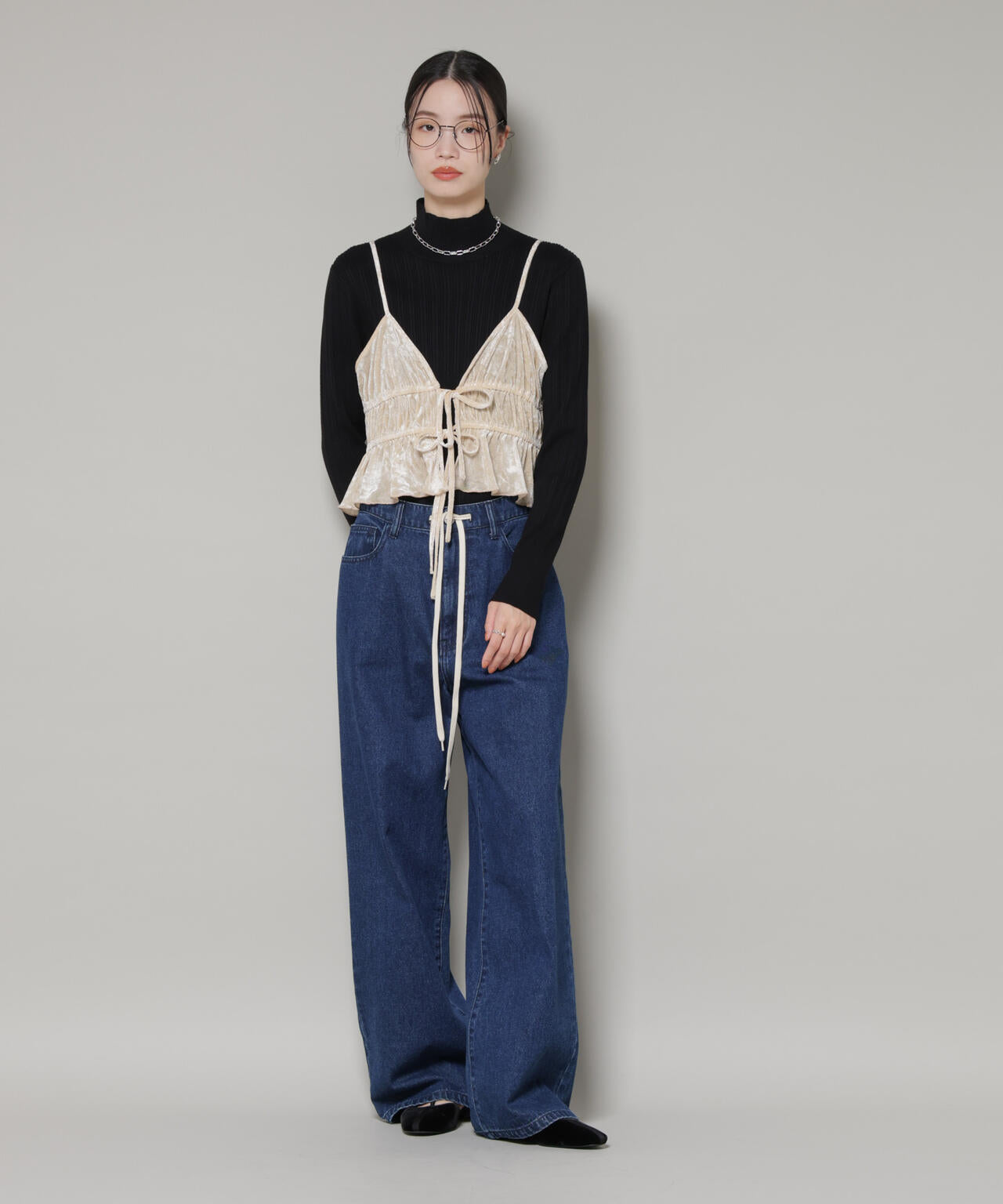 フロントリボンキャミソールビスチェ 6736124300