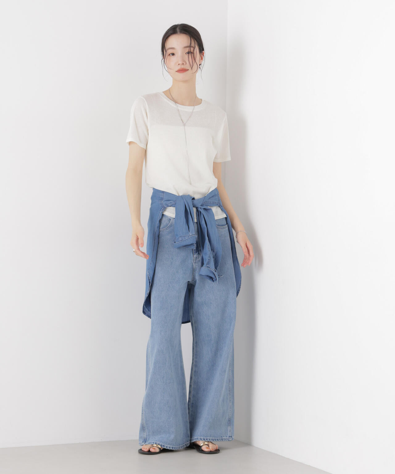 スラブシアー半袖Tシャツ 6736124301