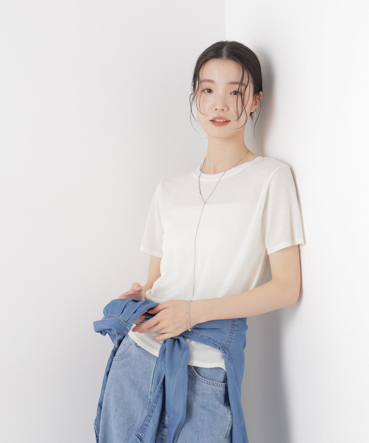 スラブシアー半袖Tシャツ 6736124301