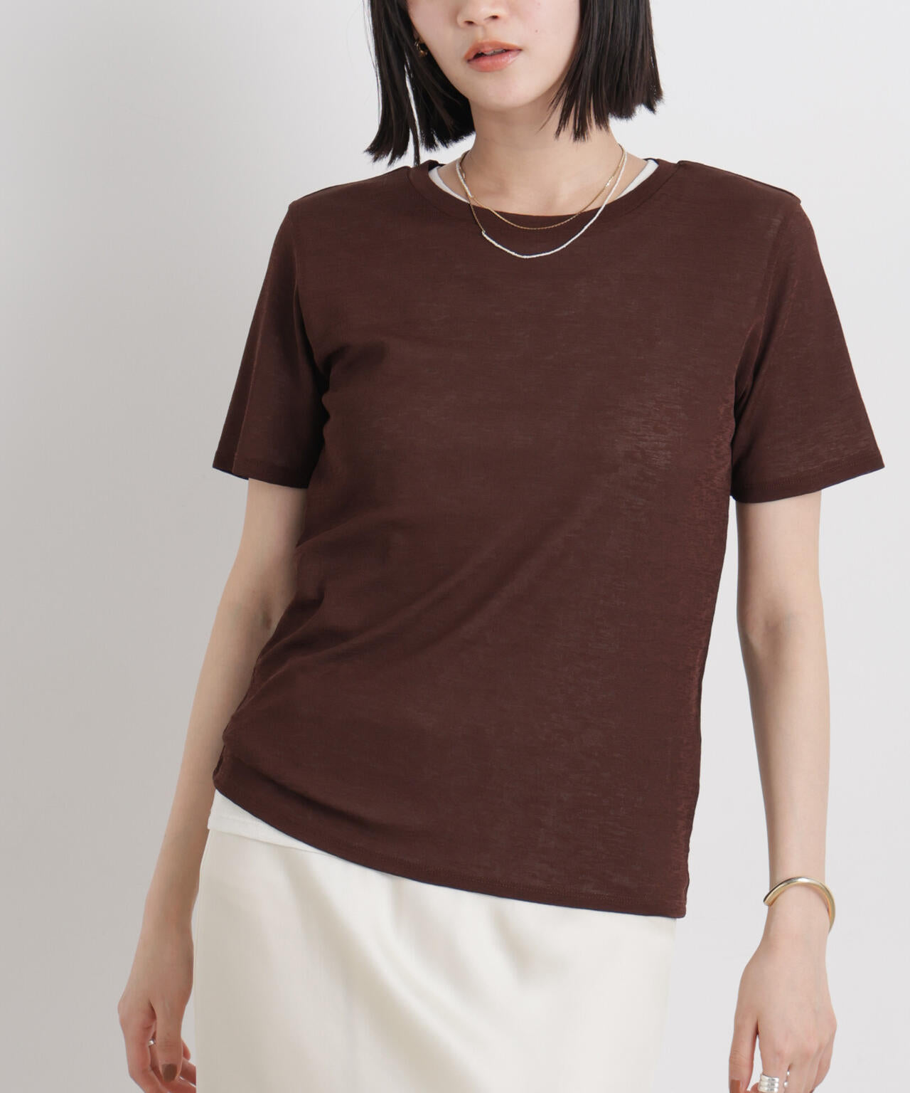 スラブ シアー 半袖 Tシャツ