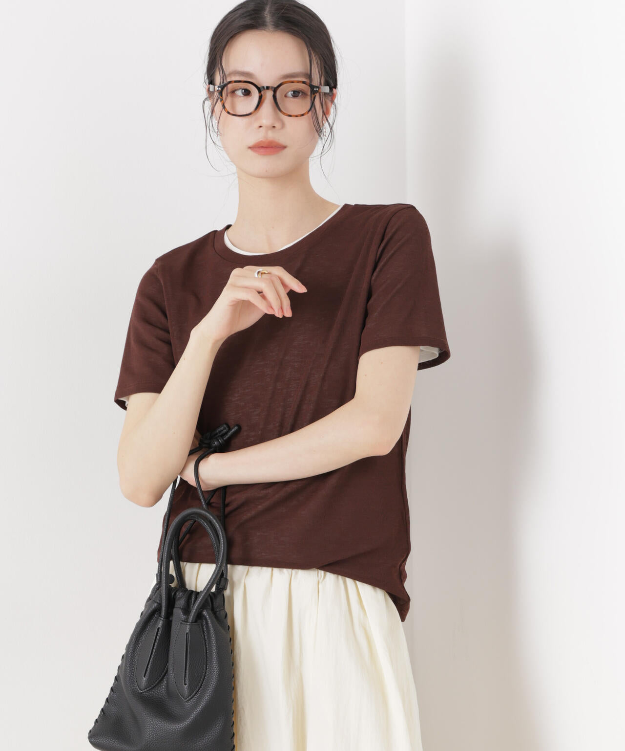 スラブシアー半袖Tシャツ 6736124301