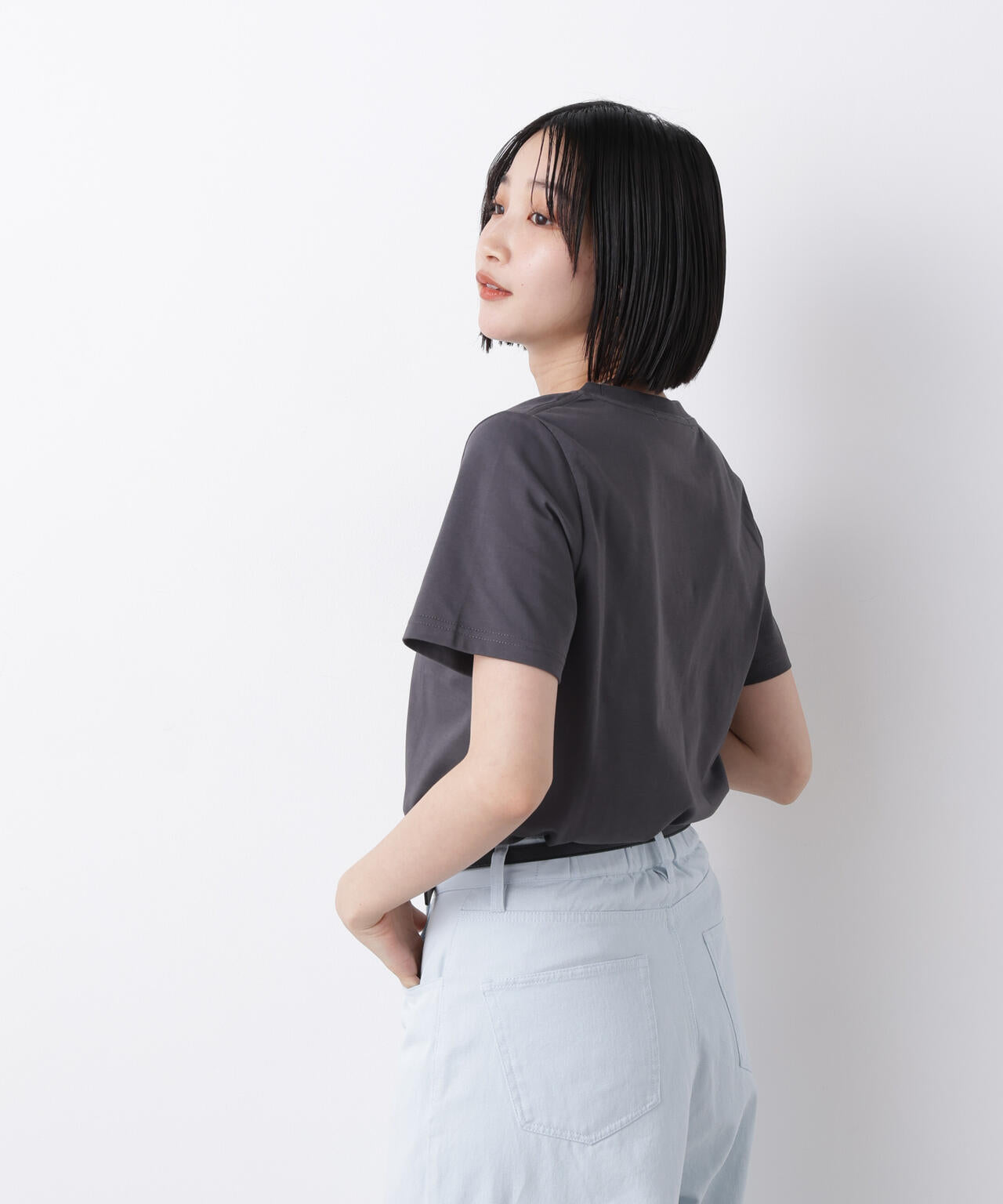 接触冷感&紫外線防止機能 ロゴプリントTシャツ 6736124302