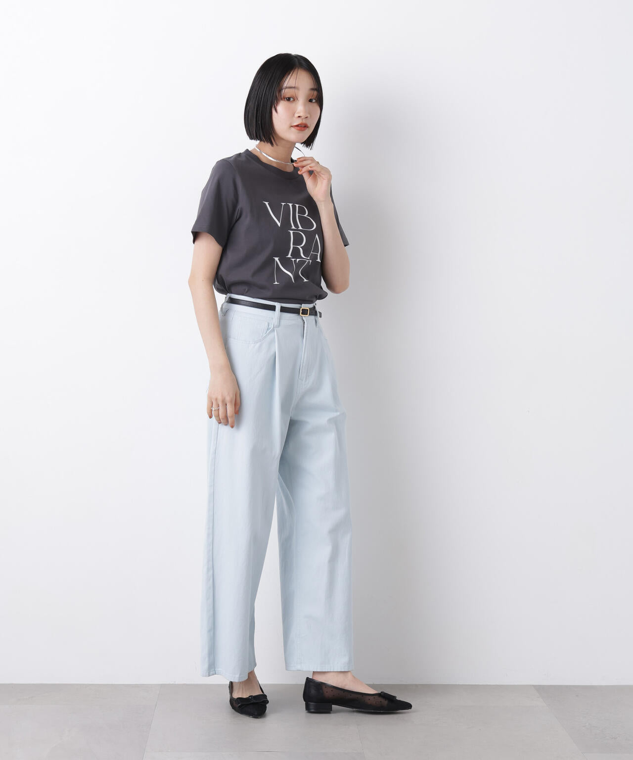 接触冷感&紫外線防止機能 ロゴプリントTシャツ 6736124302