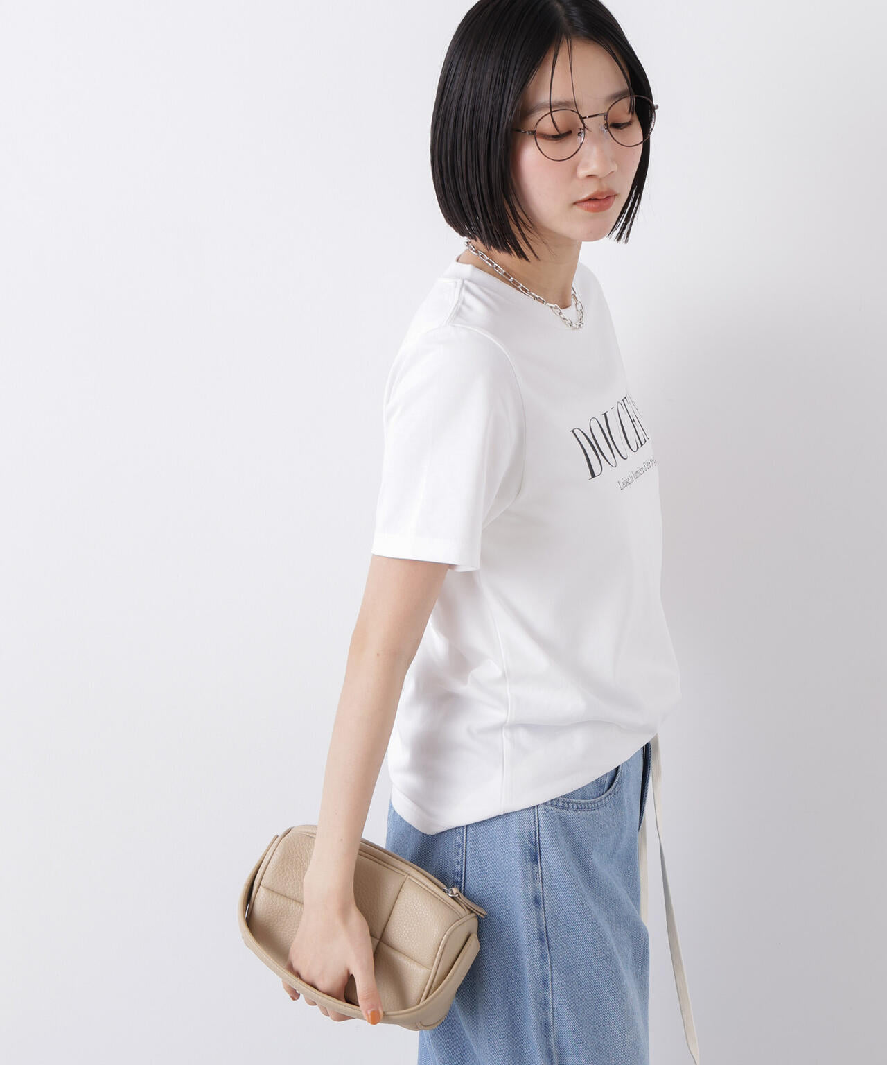 接触冷感&紫外線防止機能 ロゴプリントTシャツ 6736124302