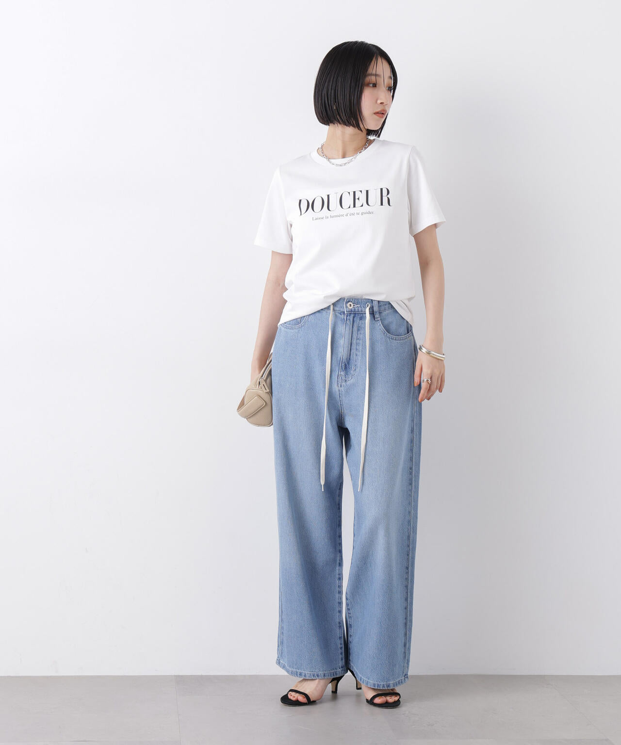 接触冷感&紫外線防止機能 ロゴプリントTシャツ 6736124302